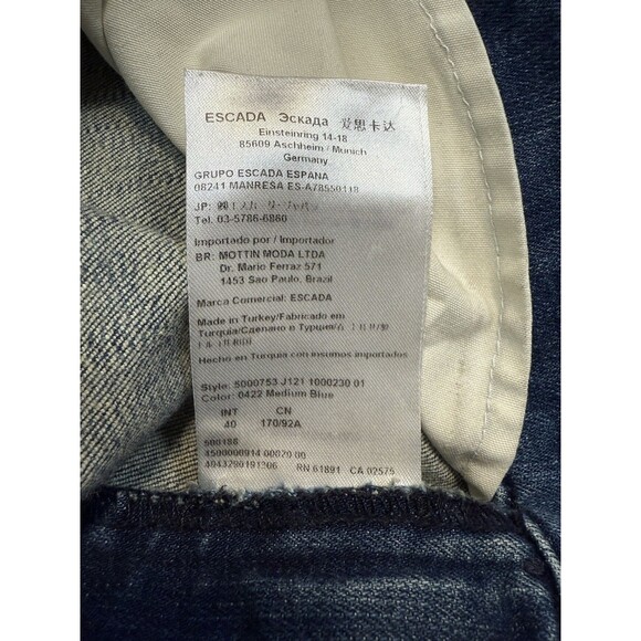 Escada Women’s Bootcut Jeans Embellished 40/10 30-31x34 Vintage - Picture 10 of 16